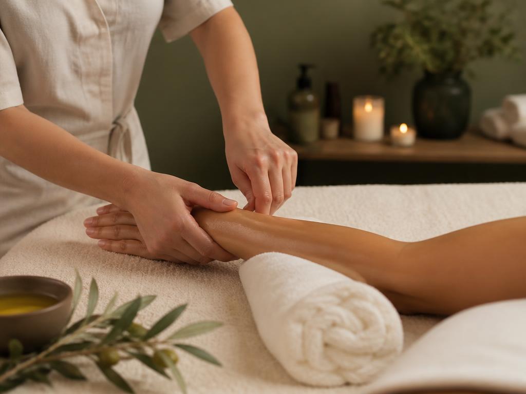 A relaxation massage in the calm treatment room